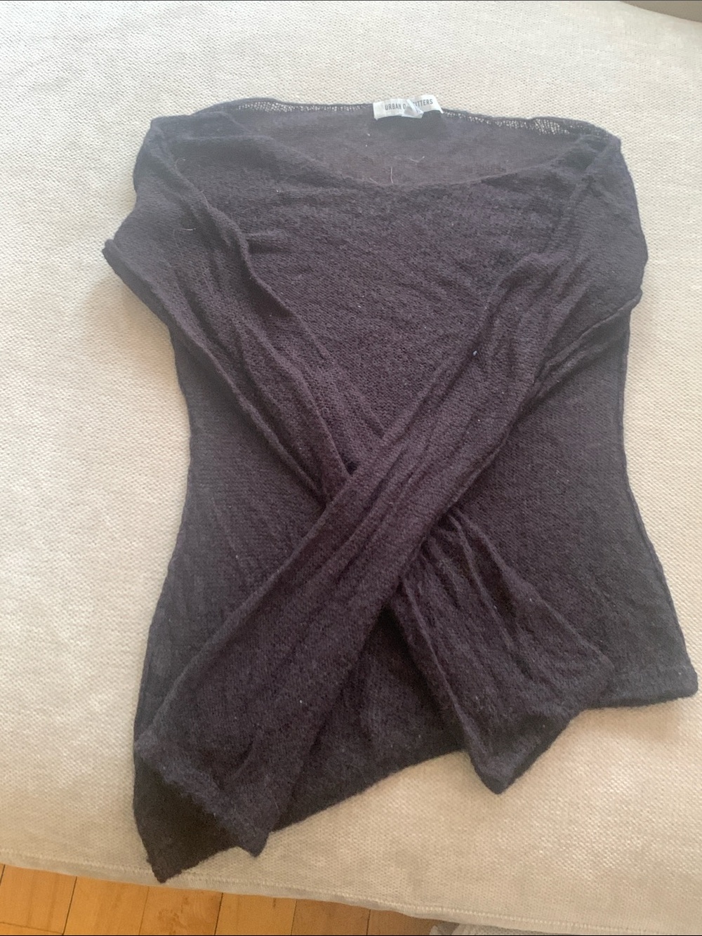 Urban Outfitters Black Lightweight Long-Sleeve Knit Top
